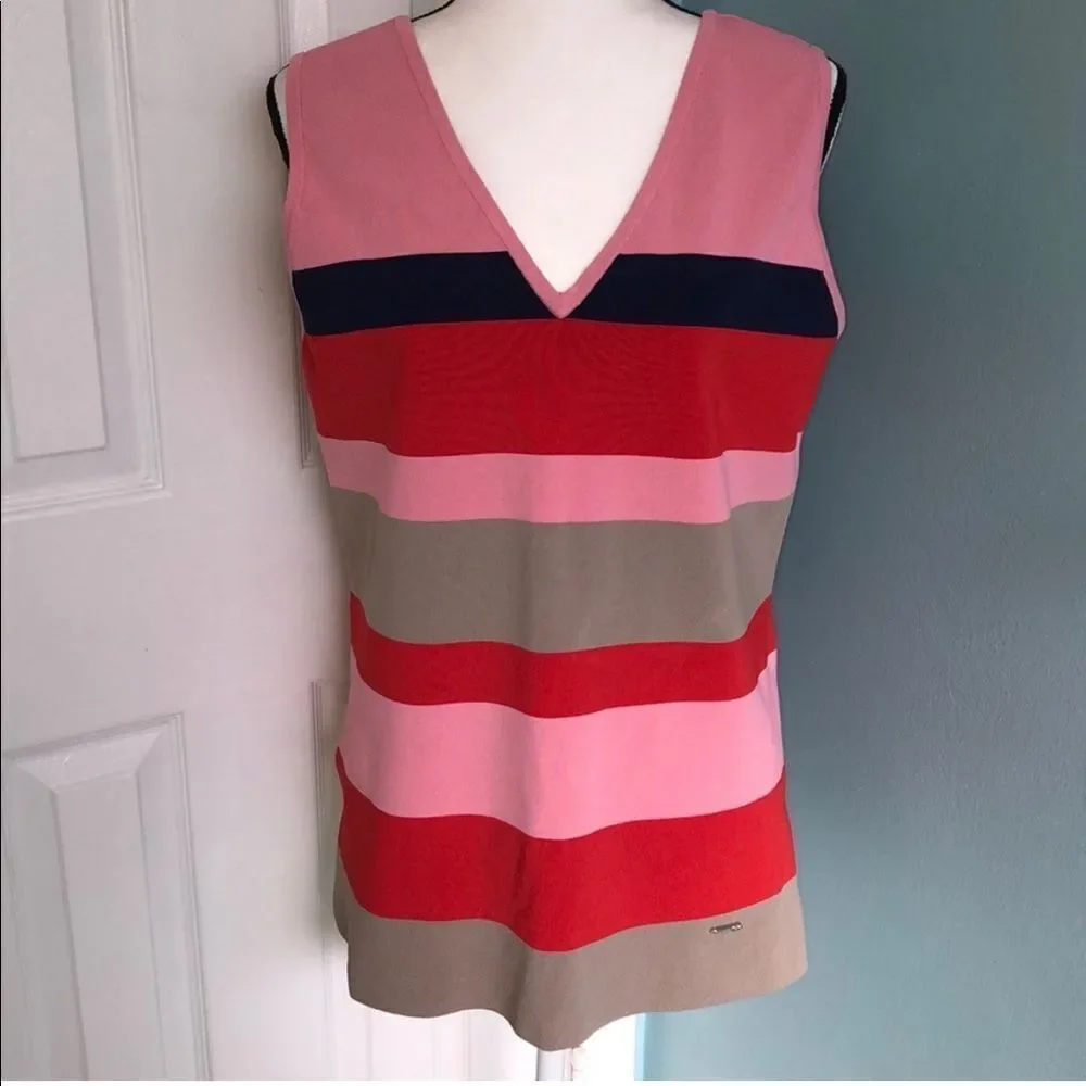 Ted Baker V-Neck Striped Tank Top - Picture 1 of 8